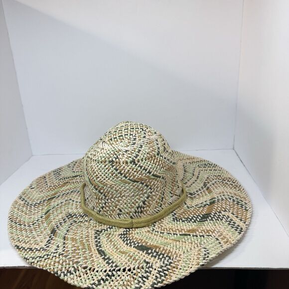 Roxy Multicolor Straw Sun Hat S/M Boho Beach Festival Wide Brim - Picture 10 of 15